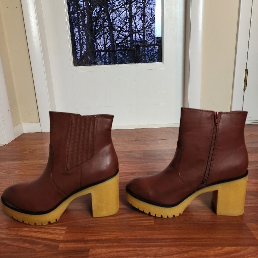 Sun + Stone Lennii Gum Lug Sole Platform Booties - 11 NIB - Picture 3 of 10